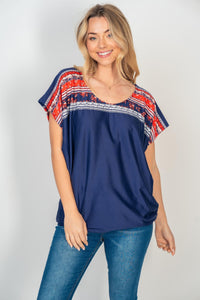 Floral Border Solid Dolman