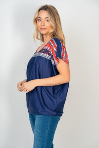 Floral Border Solid Dolman