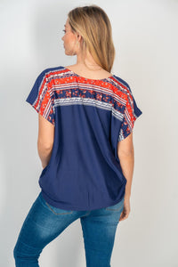 Floral Border Solid Dolman