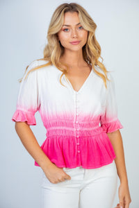 V Neck Blocked Top