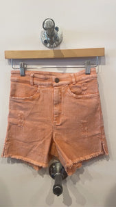 Coral Denim Shorts
