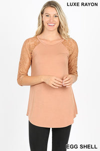 Luxe Rayon Lace Half Sleeve Top