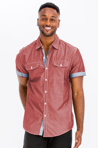 Two Buttoned Pocket Short Sleeve