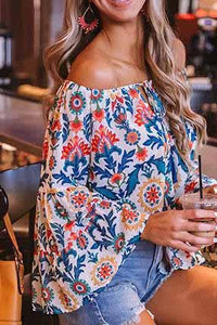 Floral Long Bell Sleeve Top