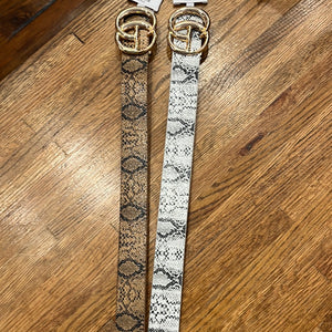 Faux Leather Printed Belt